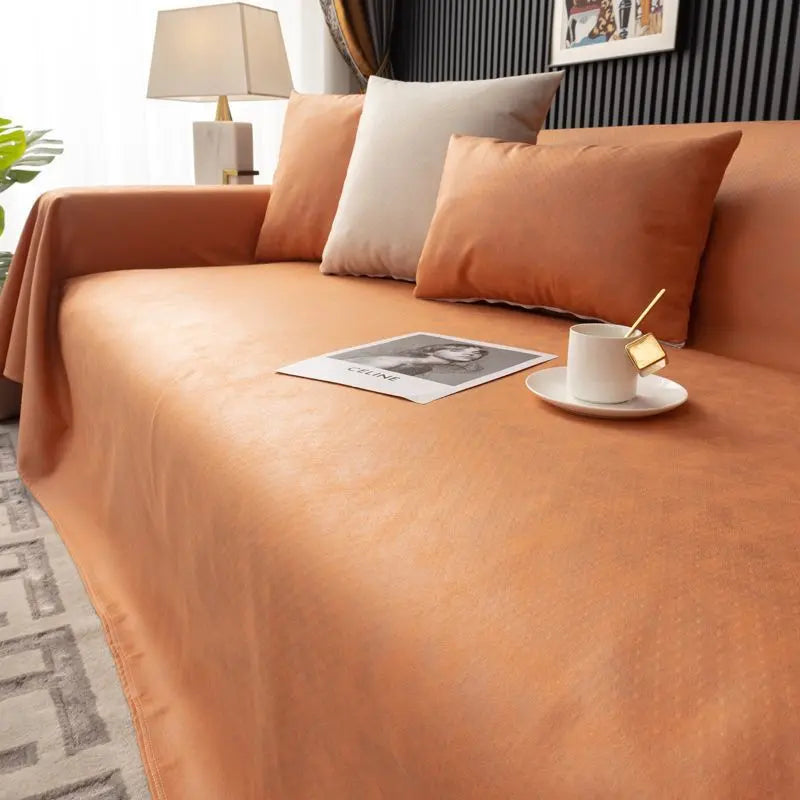Plaid Canapé Moderne BLOSSOM Orange-210x90cm
