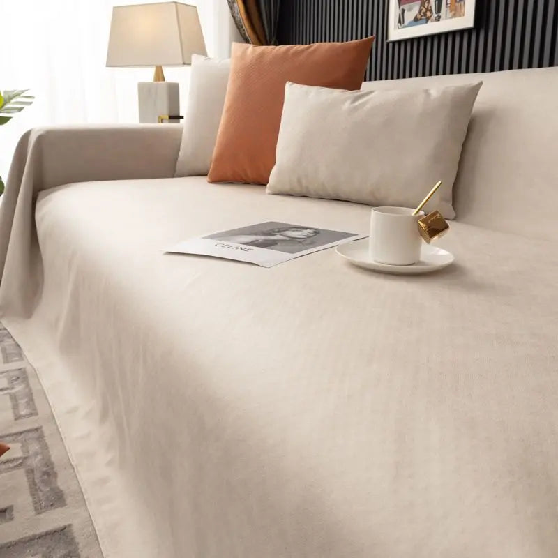 Plaid Canapé Moderne BLOSSOM Beige-210x130cm