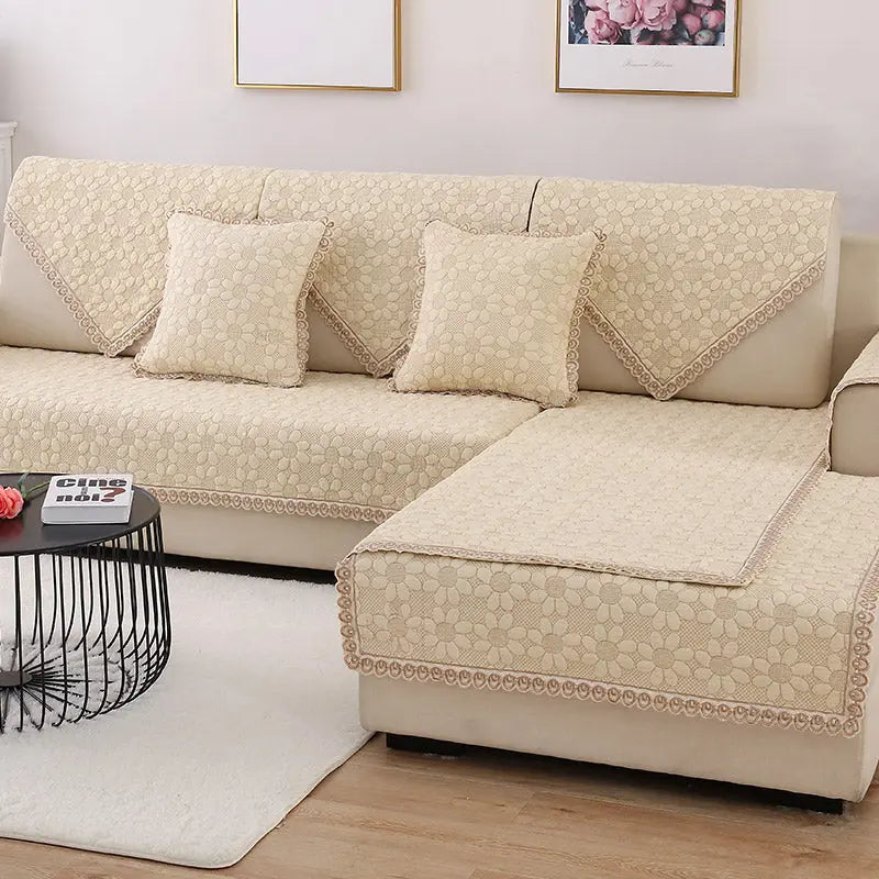 Plaid Canapé Moderne Ensemble FLOREA Sunfloweroff white-90x160