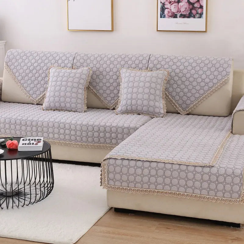 Plaid Canapé Moderne Ensemble FLOREA Happiness GardenGray-70x180