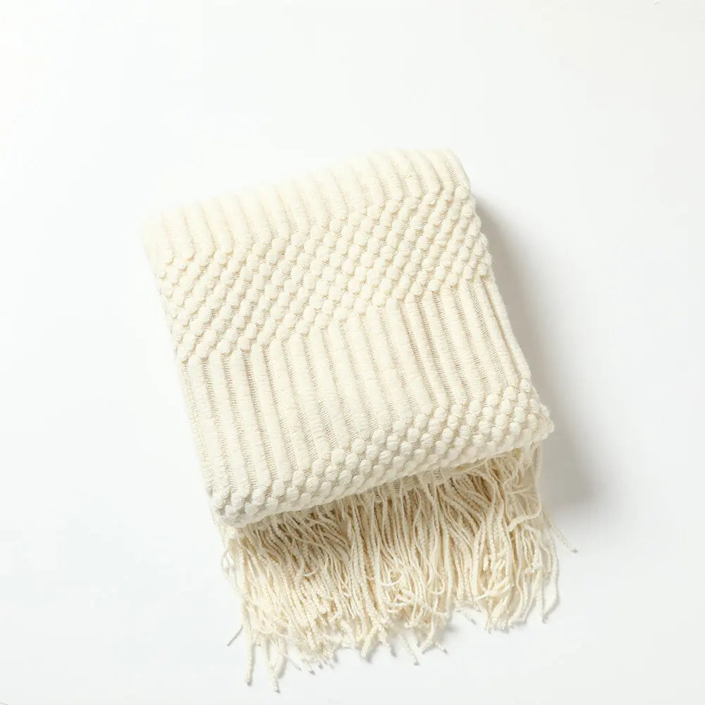 Plaid Canapé Moderne NordicHug Beige-127 X180CM Including Tassels