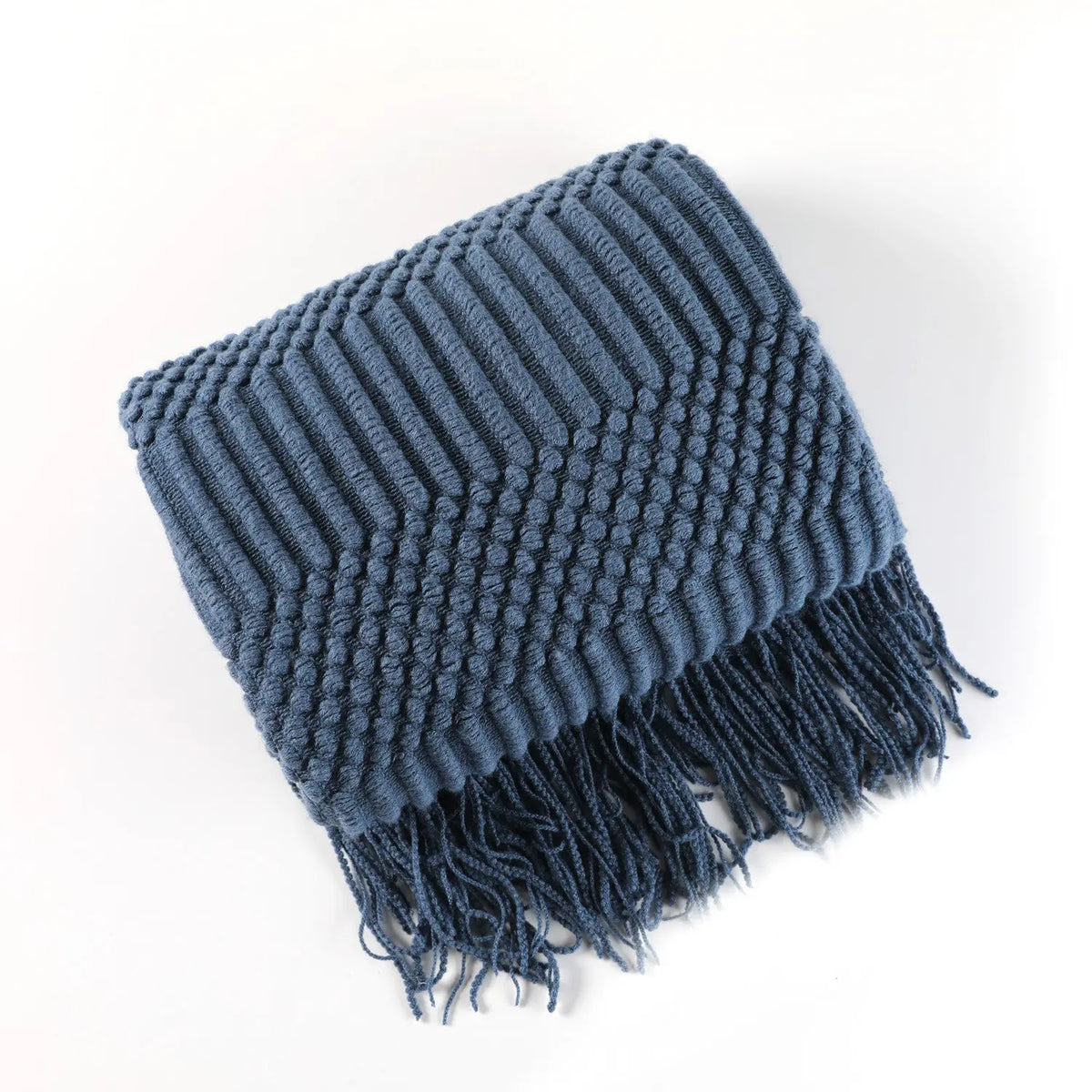 Plaid Canapé Moderne NordicHug Navy Blue-127 X180CM Including Tassels