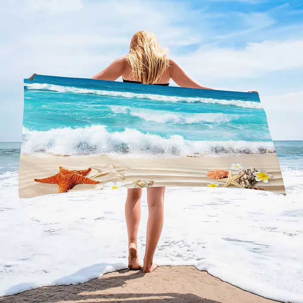 Serviette Plage Imprimée SPLASH Btdz05 Beach Shell-140cmx70cm