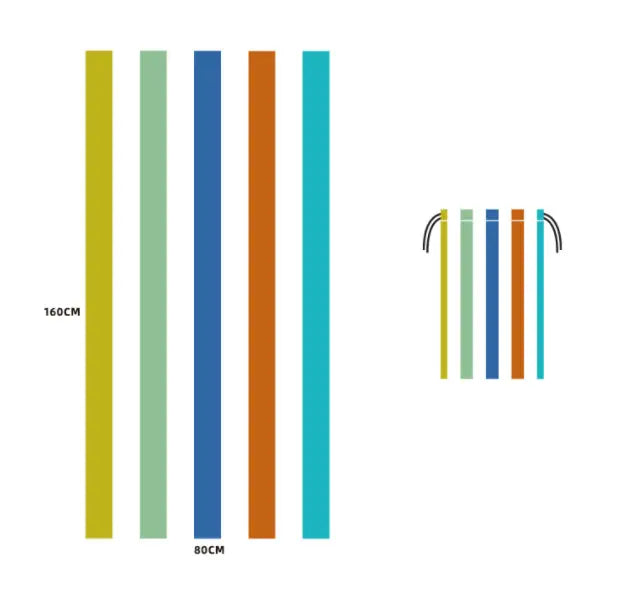 Serviette Plage Microfibre VAIANO Rainbow stripes-80x160cm opp bag