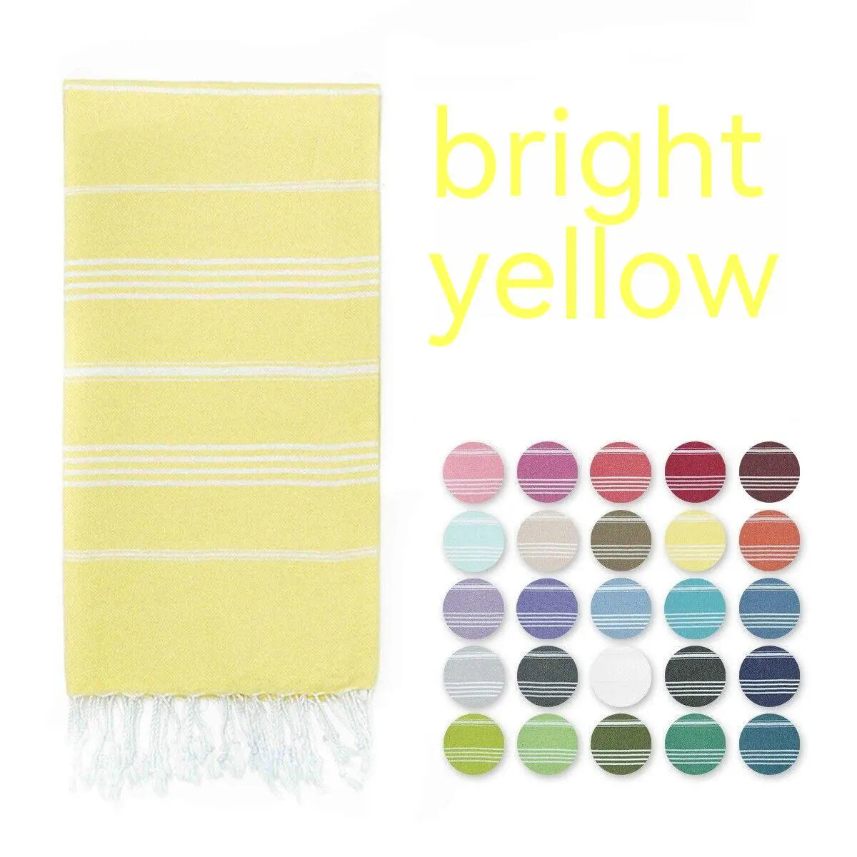 Serviette de Plage Luxe SABIT Turkish Stripe Bright Yellow-90x180