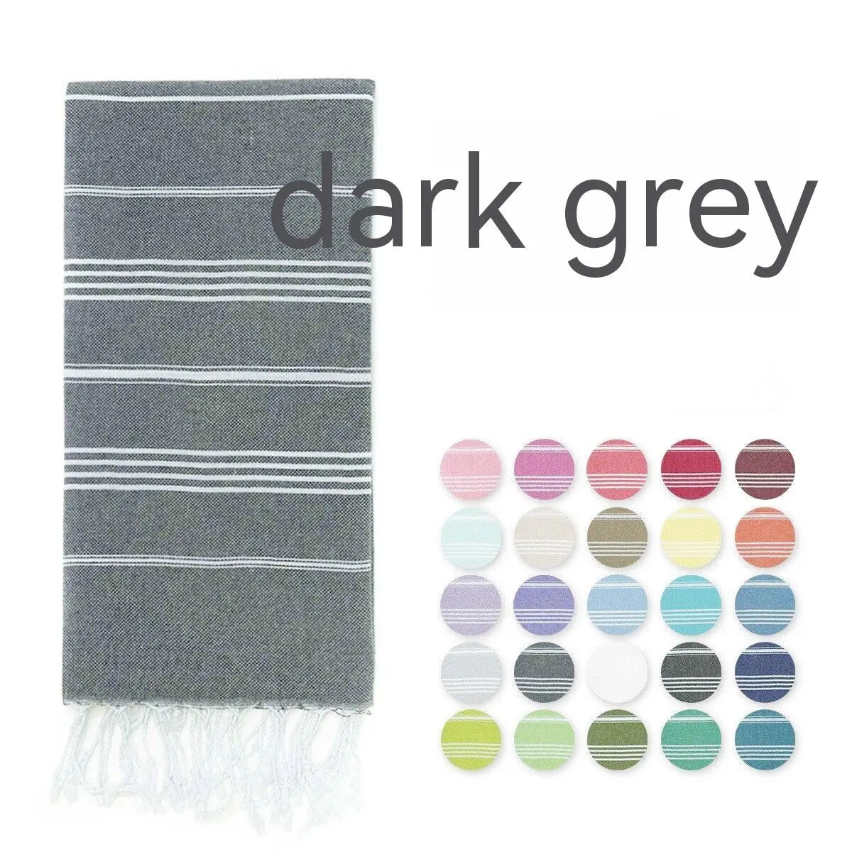 Serviette de Plage Luxe SABIT Turkish Stripes Dark Gray-90x180