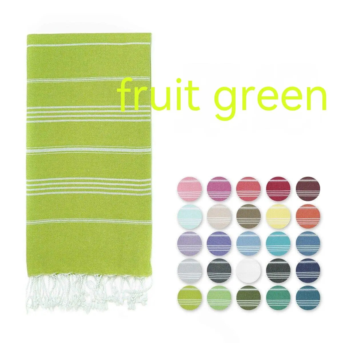 Serviette de Plage Luxe SABIT Turkish Stripe Fruit Green-100X180cm