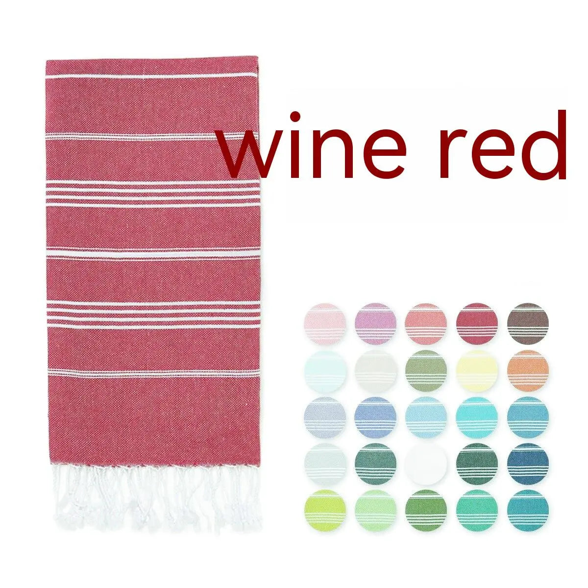 Serviette de Plage Luxe SABIT Turkish Stripes Wine Red-90x180