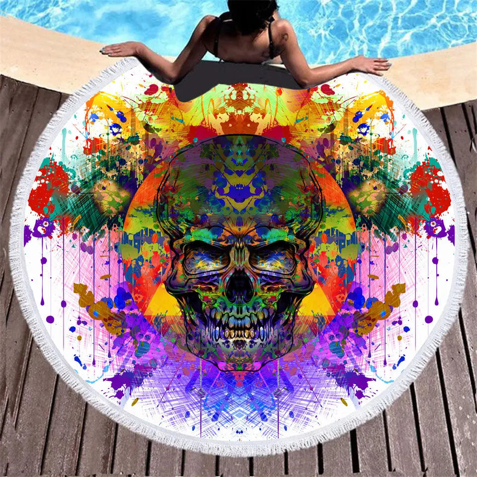 Serviette de Plage Microfibres SKULLY 2style