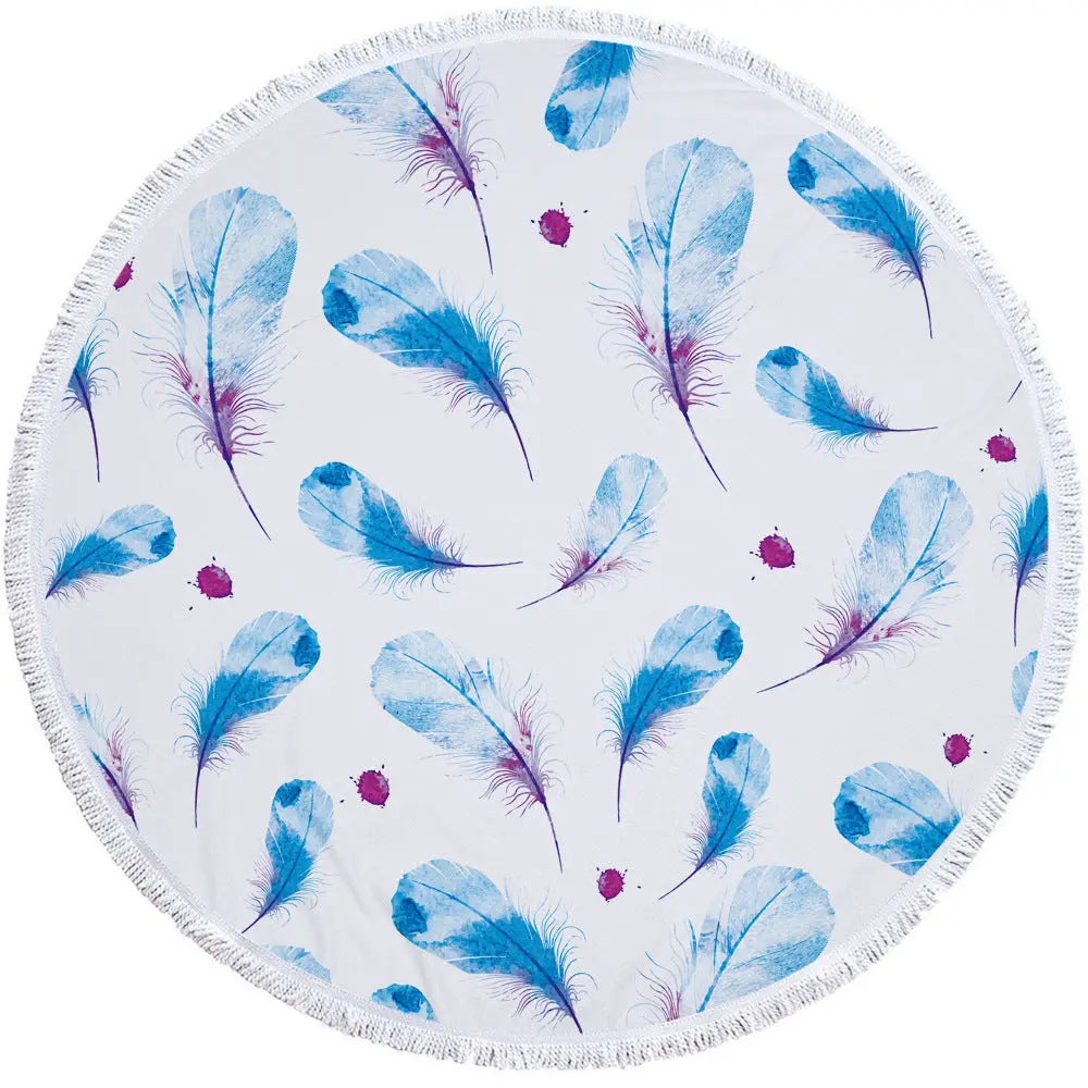 Serviette de Plage Ronde Éthna White