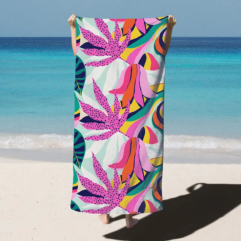 Serviette de Plage Séchage Rapide MAVERRA Purple Leaf Forest-180x90CM