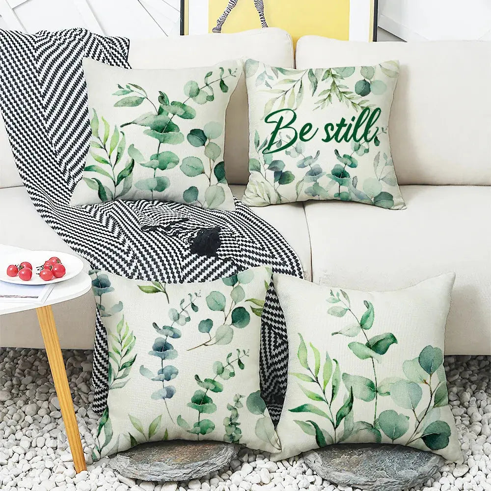 Taie d'Oreiller Polyester Imprimée Eucalypto Housse de France