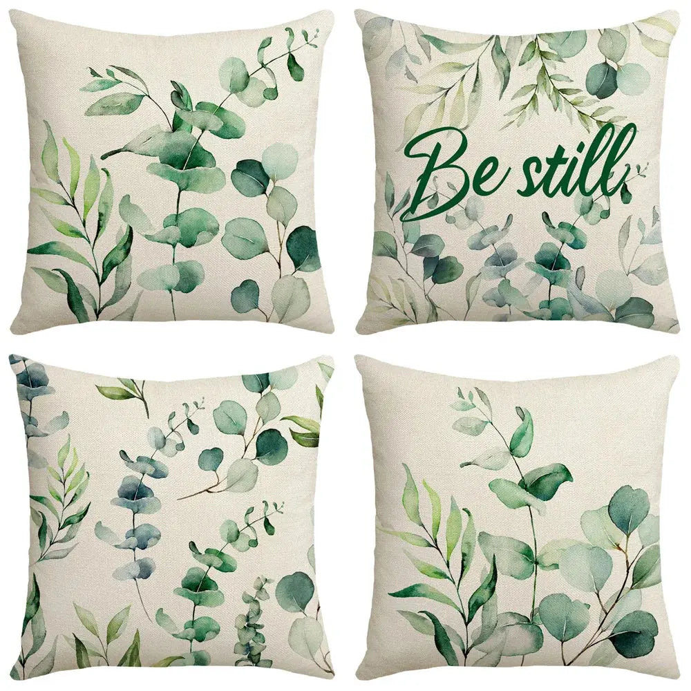 Taie d'Oreiller Polyester Imprimée Eucalypto Housse de France