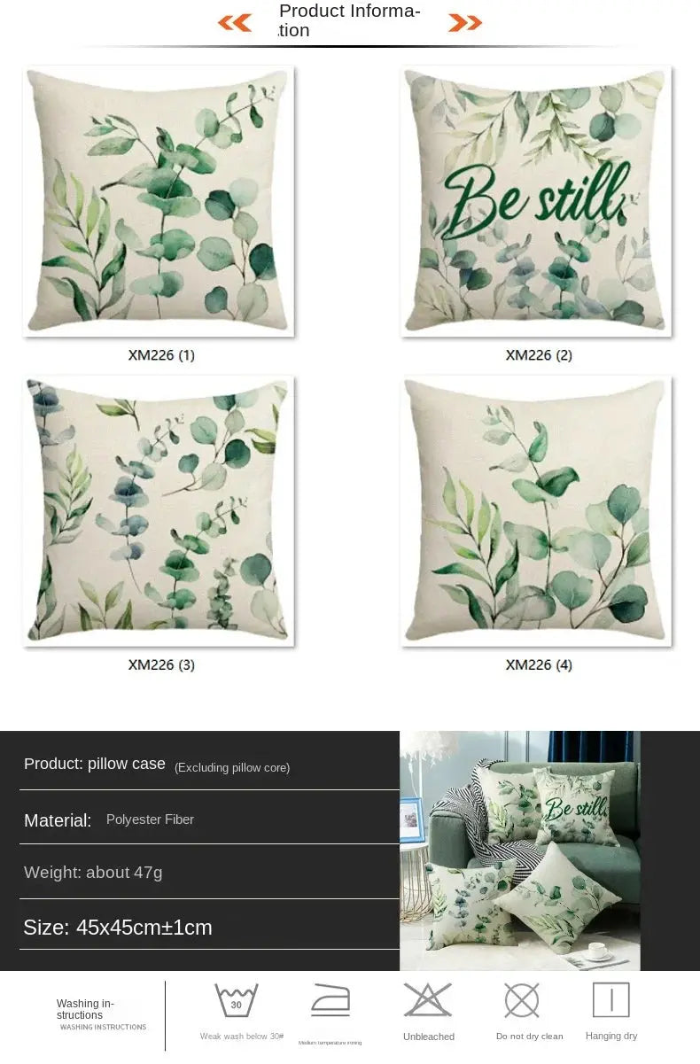 Taie d'Oreiller Polyester Imprimée Eucalypto Housse de France