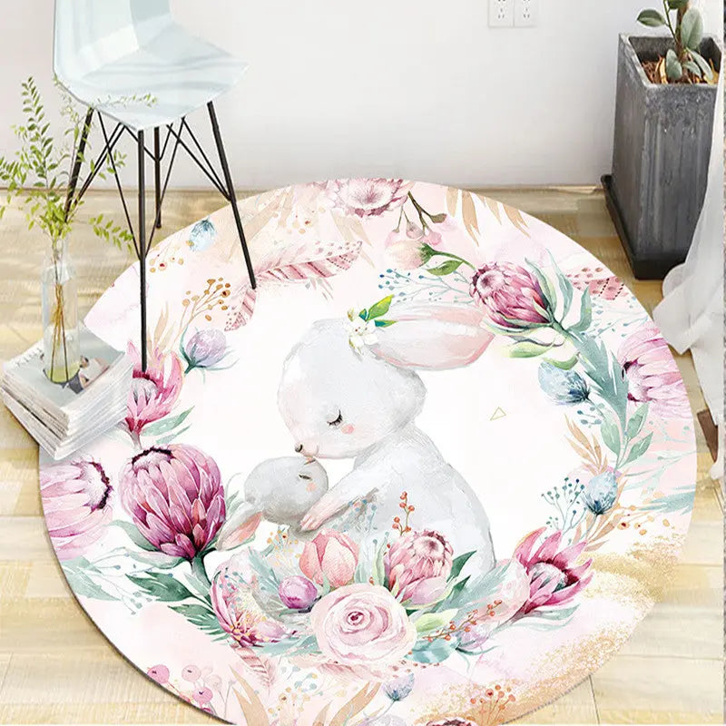 Tapis Rond Cartoon Flora
